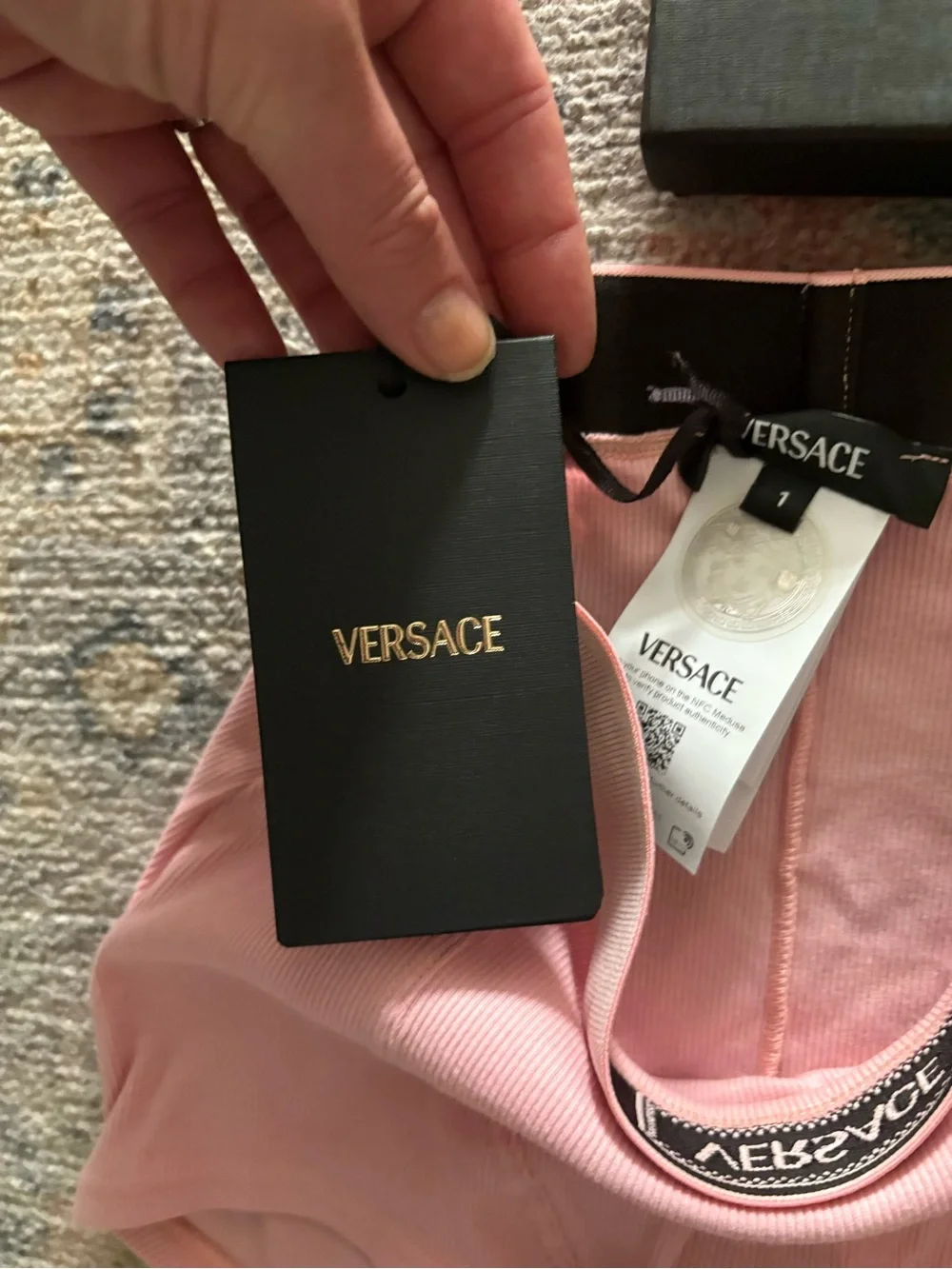 Versace Women's Pink High-Waist Shorts Size 1 NWT & Box